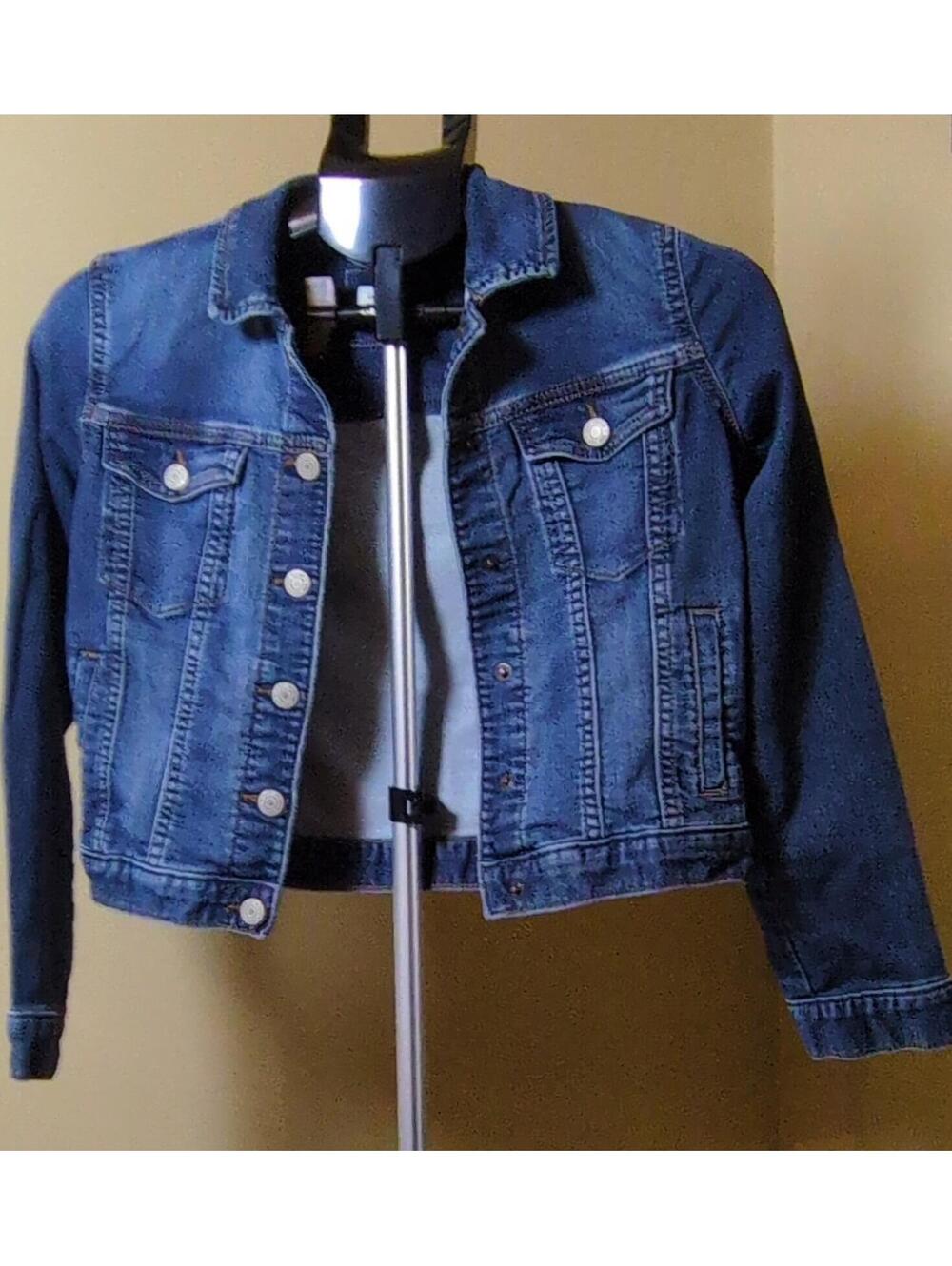 Gap Kids XL Regular Girls Denim Jacket Blue Button Embroidered Classic